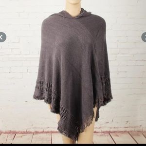 Grey Poncho with Hood